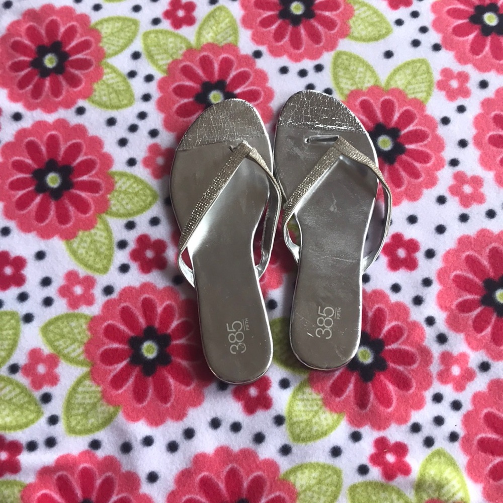 Silver flip flops